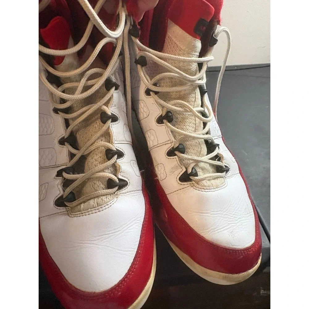 Air Jordan 9 Retro Gym Red White Patent Leather Sneakers 302370-160